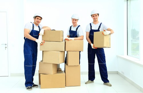 Office furniture and IT equipment prepared for a commercial move