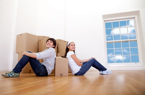 Furniture transport and office setup during relocation