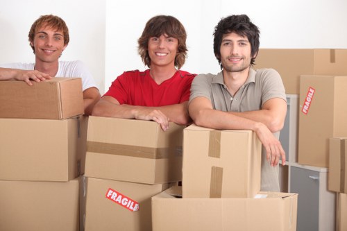 Packing boxes and furniture for a house move in Camdentown
