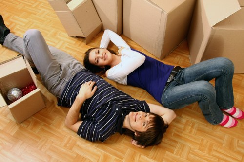 Boxes and furniture prepared for apartment relocation in Camdentown