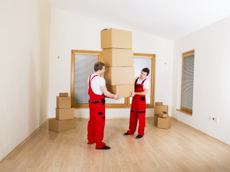 Packed boxes and furniture ready for flat removals in Camdentown